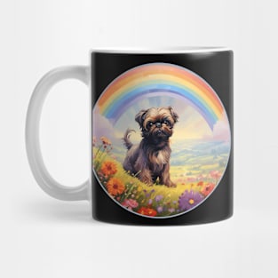 Brussels Griffon Memorial Rainbow Bridge Griffon Bruxellois Colorful Dog Art Mug